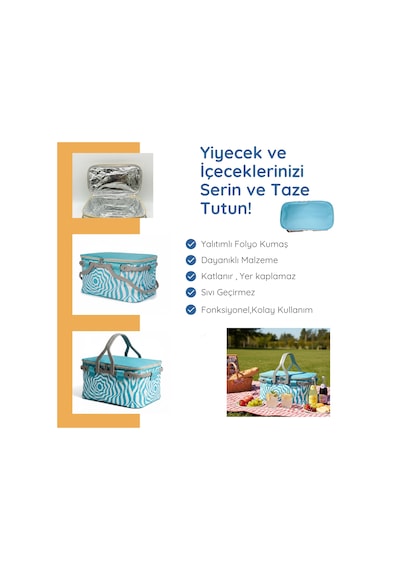 20 Lt Piknik Sepeti 1120 Picnic Bag -333 Karışık/Çok Renkli