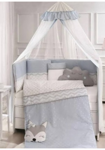 Momishop Fox Park Yatak Uyku Seti Mavi Açik Mavi