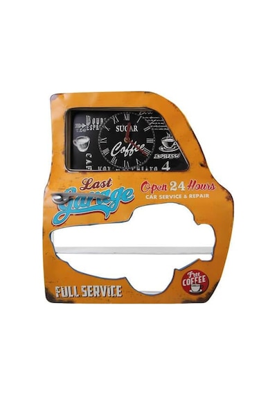 Dekoratif Garage Temalı Sarı Araba Kapısı Araba Kapısı Duvar Rafı