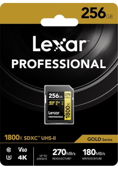 Lexar Gold Series 1800x 256 GB SDXC Class 10 UHS-II Hafıza Kartı