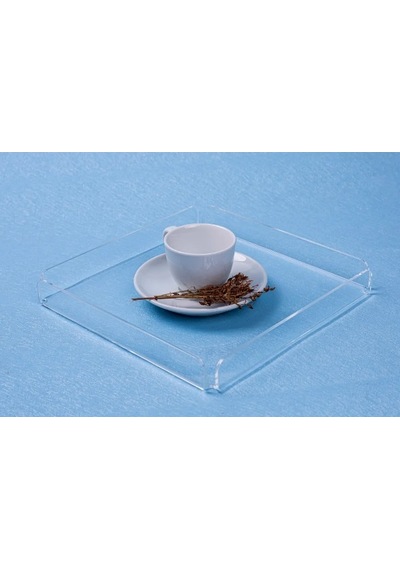 Şeffaf Pleksi Tepsi 20x20 Cm Servis Kahve Çay Ve Sunum Tepsisi