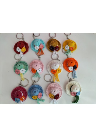 Şapka Şeklinde Minik Anahtarlık Çeşitleri Amigurumi Hediyelik