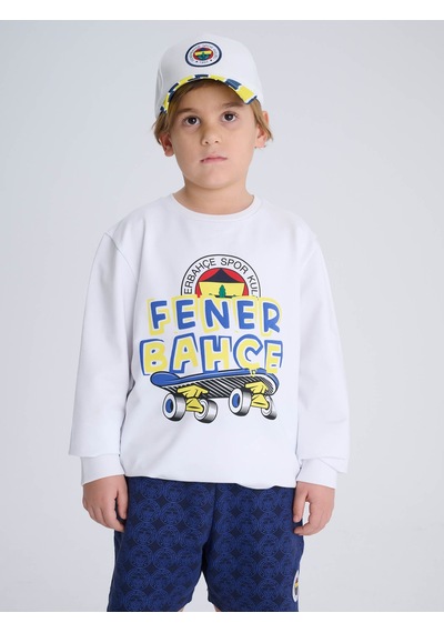 Fenerium Çocuk Trıbun Kaykaylı Sweat BEYAZ
