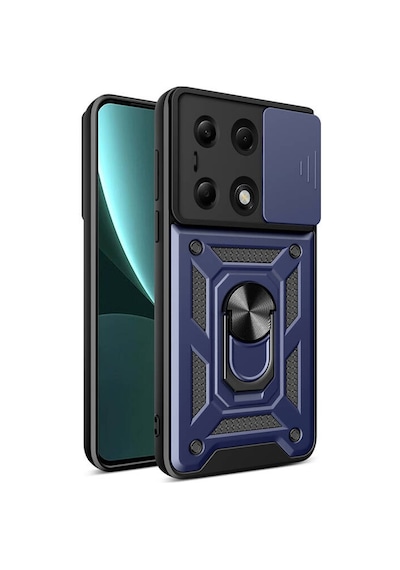 Teleplus Xiaomi Redmi Note 13 Pro 4g Kılıf Magnetik Standlı Kamera Korumalı Slide Sürgülü Cover Kapak