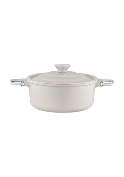 Madame Coco Vincenzo Döküm Alüminyum Derin Tencere - Gri/bej - 20 Cm 8684427212967 Çok Renkli