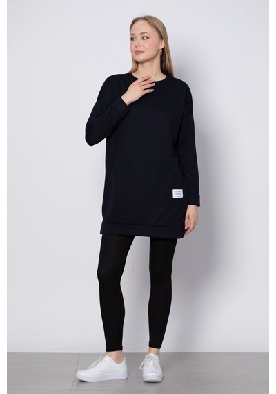Barrels And Oil Bisiklet Yaka Mevsimlik Sweatshirt - Lacivert-Lacivert