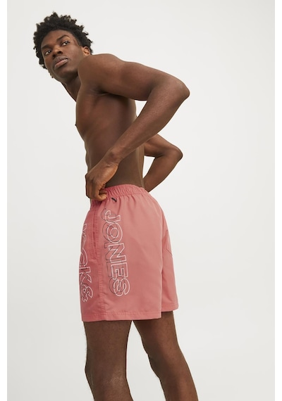 Jack & Jones Erkek Logo Baskılı Deniz Şortu - Fiji 12253118 - Gülkurusu