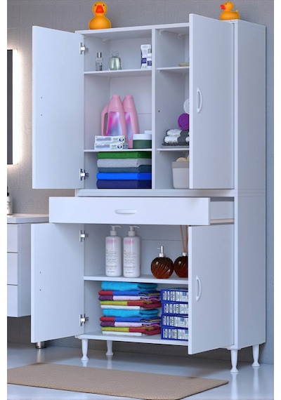 Eliusta Line Beyaz 100 Cm Banyo Dolabı Çok Bölmeli Banyo Düzenleyici Dolap 4 Kapaklı 4 Raflı 100x173x32,5 Cm Beyaz Eliusta Line Beyaz 100 Cm Banyo Dolabı Çok Bölmeli Banyo Düzenleyici Dolap 4 Kapaklı 4 Raflı 100x173x32,5 Cm Beyaz