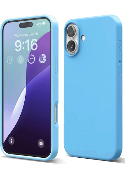 Newface - 652 - İphone 16 Plus Kılıf Nano İçi Kadife Silikon - Kmrsfres - - Mavi