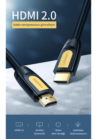 Ugreen 4k Hdmı Kablo, 1 M, Siyah, 10115