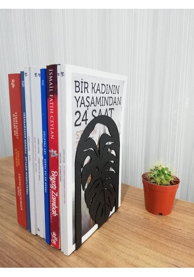 Dekoratif Yaprak Desenli Metal Kitap Tutucu 2 Li Paket Mk14s