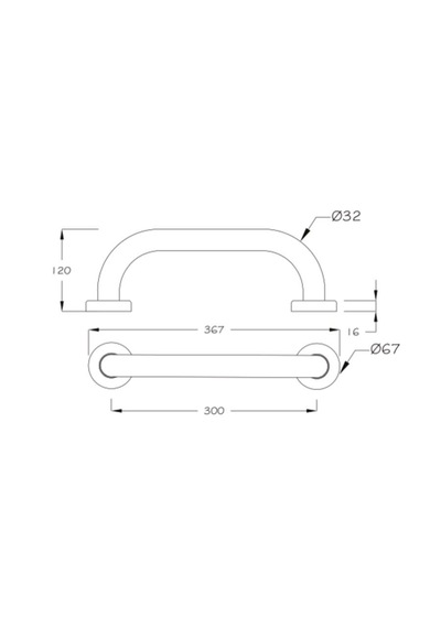 Yaşlı Ve Bedensel Engelli Tutunma Barı Paslanmaz Çelik 32 Mm Çap 30 Cm Gümüş