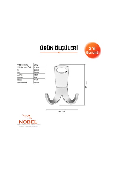 Seylan Askı, Metal Vestiyer Askısı, Krom, Duvar Ve Dolap Askılığı 5'li Set Vidalı