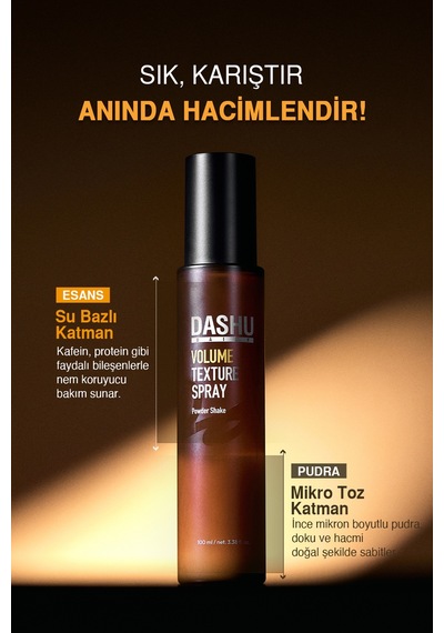Dökülme Karşıtı Bakım, Yağ Kontrolü Ve Hacim Sağlayan Saç Spreyi Dashu Volume Texture Spray