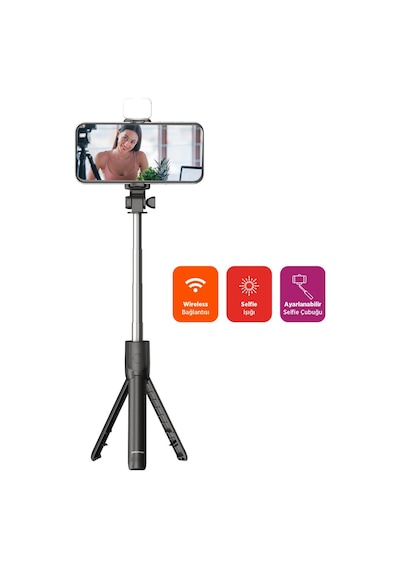 Polosmart Psm137 Işıklı Uzaktan Kumandalı Tripod Siyah