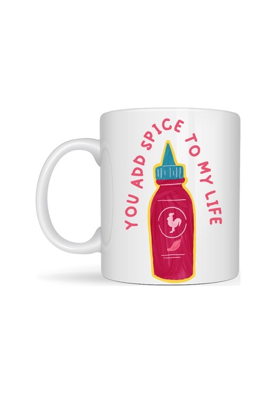 You Add Spice To My Life Yazılı Eğlenceli Porselen Kupa Model 16 - Sevgiliye Arkadaşa Özel Hediye Fincan Diğer