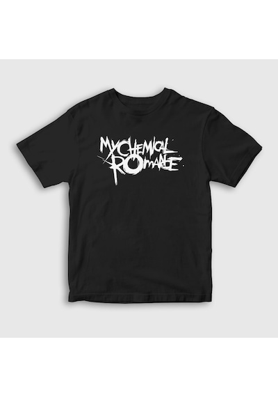 Presmono Unisex Çocuk Logo My Chemical Romance T-shirt Siyah