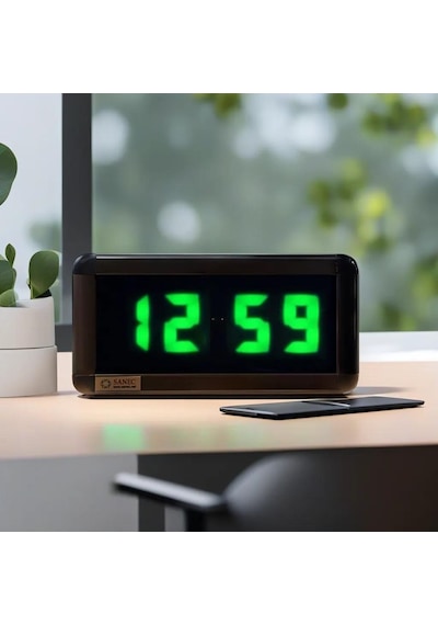 Dijital Led Duvar Ve Masa Saati - Yeşil Kasa Ölçüleri: 7x17 Cm