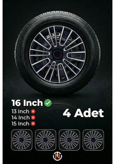 Opel Astra 16 İnç Jant Kapağı Takım Siyah Gri C117