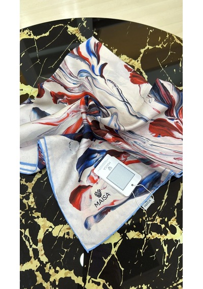 Maisa Maısa Buğu Mulberry İpek Eşarp Mavi 6493