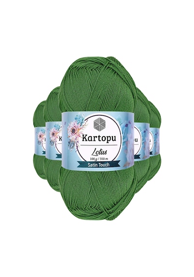 5 Adet Lotus Bikini Büstiyer Bluz Örgü İpi K486 Çam Yeşili