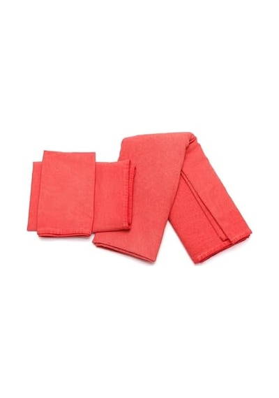 Taşlanmış Mercan Denim Pamuk Amerikan Servisi - 2&apos Li Set Acı Kahverengi