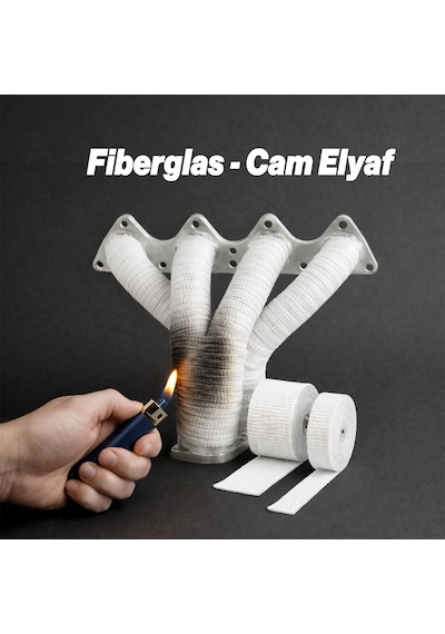 2 Metre Takviyeli Lifli En: 5 Cm Kalınlık: 3 Mm Cam Elyaf Ekzoz Sargı Bezi Isı Yalıtım Yanmaz