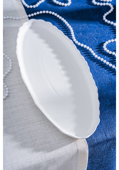 Acar King Oval Kayık Tabak - 40 Cm Beyaz
