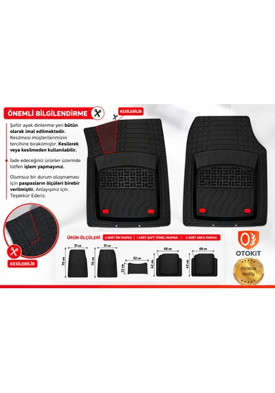 Citroen C4 Hatchback 2004 - 2025 Uyumlu Havuzlu Siyah 4d Mat Siyah Oto Paspas
