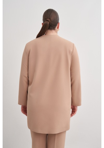 Aker Renkli Garni Detaylı Kap Camel Camel