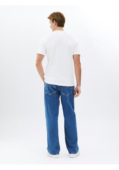 Tjm Rlx Lınear Logo Tee Erkek Beyaz T-shirt - Dm0dm21110 Beyaz