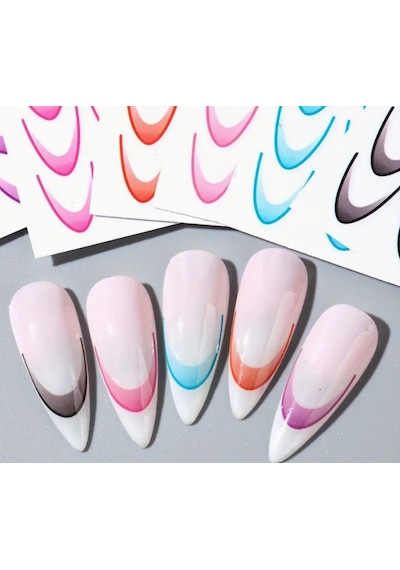Nail Art Metal Folyo Stiker Metal Folyo Geometrik Stz-cs306 Beyaz