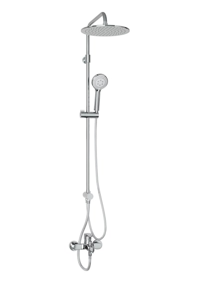 Adell Lido Rain Duş Sistemi + Lento Banyo Bataryası 2 Parça Set Parlak Krom Krom