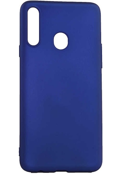 Noktaks - Samsung Galaxy Uyumlu A20s - Kılıf Mat Renkli Esnek Premier Silikon Kapak - Saks Mavi