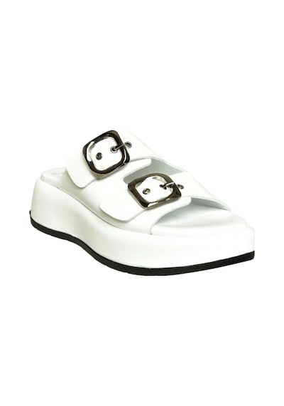 Fox Shoes U296445003 Beyaz Kadın Terlik Beyaz-hakiki Deri