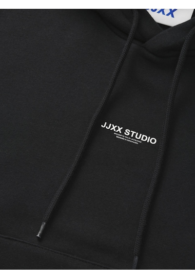 Kadin Minimal Logo Baskili Kapüsonlu Sweatshirt - Studio - 12280152 Black