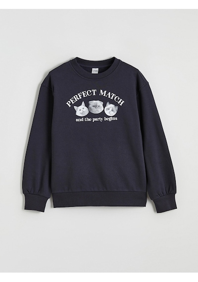 LC Waikiki Lcw Kids Lacivert Bisiklet Yaka Baskılı Kız Çocuk Kalın Sweatshirt Dark Navy LC Waikiki Lcw Kids Lacivert Bisiklet Yaka Baskılı Kız Çocuk Kalın Sweatshirt Dark Navy