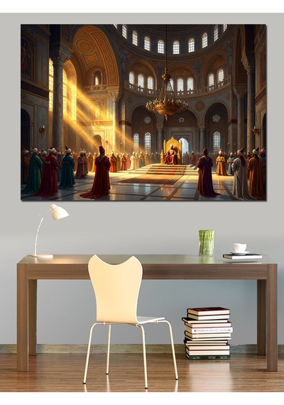 Gün Işığı Altında Tarihi Katedral Dekoratif Kanvas - Mdf Ahşap Tablo