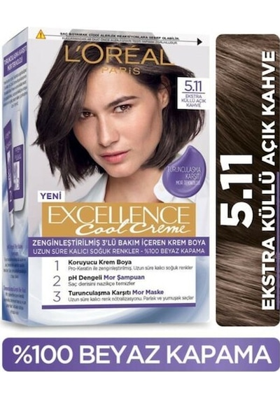 Loreal Excellence Cool Creme 5.11 Ekstra Küllü Açık Kahve