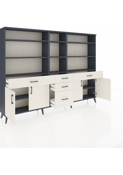 Arges Dolap 11 Raflı 5 Çekmeceli 4 Kapaklı 220x30x163 Antrasit-aytaşı Aytası - Antrasıt Arges Dolap 11 Raflı 5 Çekmeceli 4 Kapaklı 220x30x163 Antrasit-aytaşı Aytası - Antrasıt