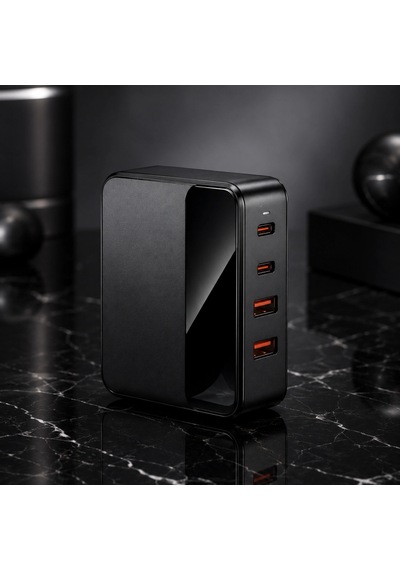 4 Portlu Gan Masaüstü Şarj İstasyonu 2 Usb-c + 2 Usb-a
