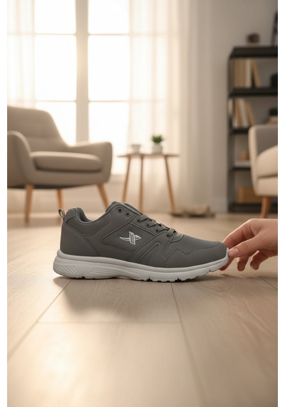 Enoch Unisex Yüksek Tabanlı Bağcıklı Yürüyüş Ve Koşu Spor Ayakkabı Günlük Sneaker Füme