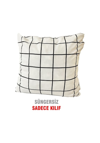 Kırlent Yastık Kılıfı Vip Yastık Kılıfı 2Adet-43X43 Cm(Beyaz Pano (524874086)