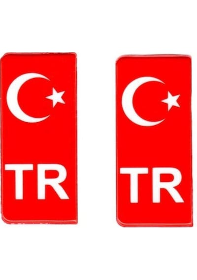 2'li Plakalık Tr Ay Yıldız Damla Sticker 10x4 Cm Diğer