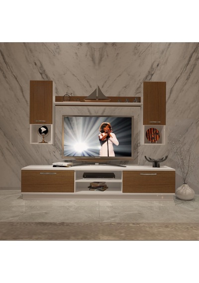 Decoraktiv Eko 5dab Slm Dvd Tv Ünitesi Tv Sehpası Beyaz - Ceviz