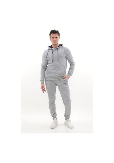 Kanguru Cepli Kapüşonlu 3 Iplik Kışlık Sweat Takım Gri