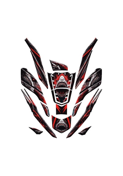 Gogo Tank Pad Full Set 023 Red Shark 26 Parça - Honda Pcx 2021-2024