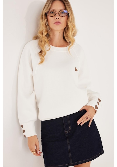 Tudors Kadın Regular Fit Klasik Kesim %100 Pamuk Baskılı Bisiklet Yaka Beyaz Sweatshirt-36933 Tudors Kadın Regular Fit Klasik Kesim %100 Pamuk Baskılı Bisiklet Yaka Beyaz Sweatshirt-36933