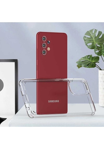 Galaxy A32 4G Kılıf Zore Coss Şeffaf Sert Silikon Kılıf Renksiz