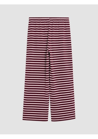 Lcw Dream Kahverengi Beli Lastikli Çizgili Kadın Pijama Altı